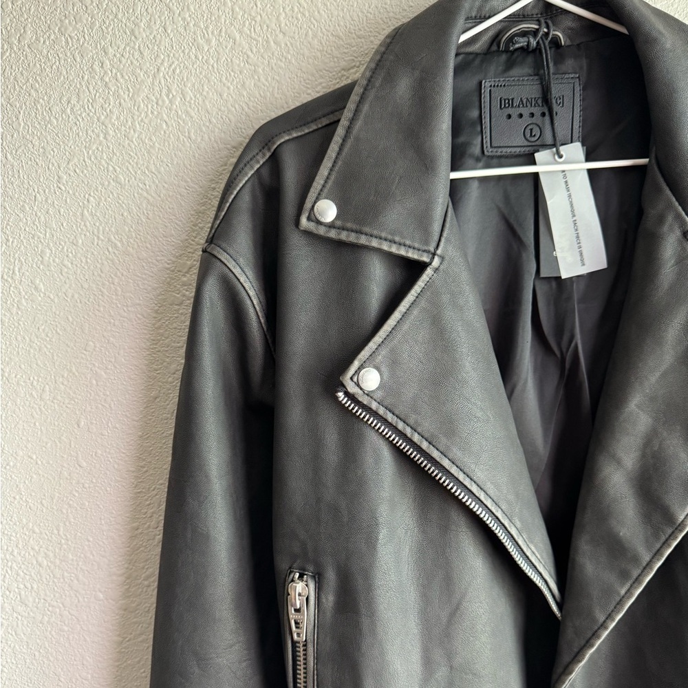 BLANK NYC Vegan Leather Moto Jacket with Belt - Picture 7 of 13